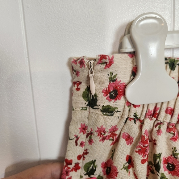 Alythea A-Line Linen Pink Floral Swing Skirt Size 1X Femme Cottagecore Romantic - Picture 5 of 9